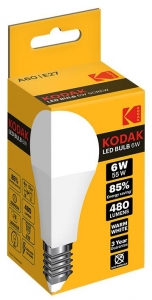 LED лампа Kodak A60 E27 8W 220V Тепл.Біл. 3000K Мат.н/Дім. (6454505)