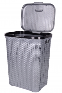 Кошик для білизни VIOLET HOUSE METAL Роттанг 56,5х33х44 см Сріблястий (6677743)