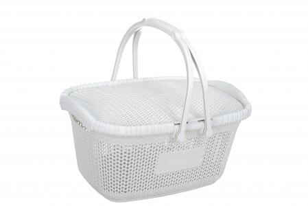 Кошик для пікніка VIOLET HOUSE WHITE Віолетта 22х34х46 см Білий (6481518)