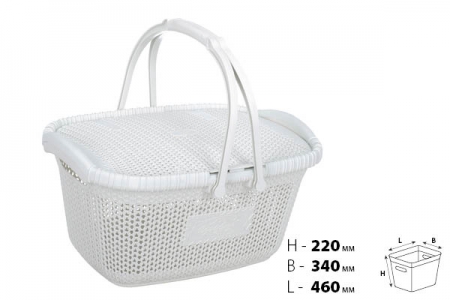 Кошик для пікніка VIOLET HOUSE WHITE Віолетта 22х34х46 см Білий (6481518)