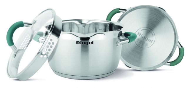 Каструля RINGEL Expert 22 см 4.6л Хром (6723693)