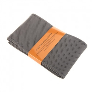 Оплетка чохол на кермо зі шкірозамінника, BTB 37-38см, сіра