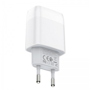 Зарядний пристрій Hoco C73A Glorious (2USB, 2.4А) White (6931474713070) + кабель Type-C