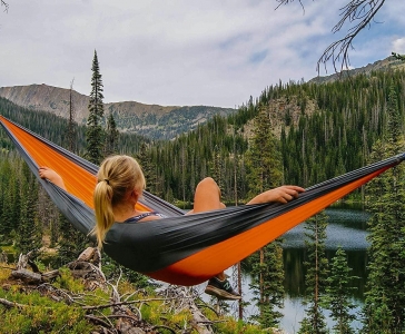 Нейлоновий гамак TOURING Помаранчевий з чорним XXL 300х200 WCG