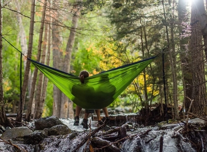 Нейлоновий гамак TOURING Салатовий із зеленим XXL 300х200 WCG