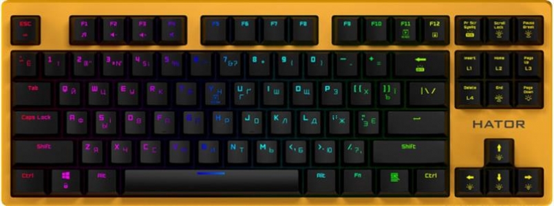 Клавіатура Hator Rockfall EVO TKL Kailh Optical ENG/UKR/RUS (HTK-632) Yellow USB