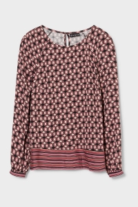 Жіноча блуза C&A 38 сіро-бежевий візерунок 2106666