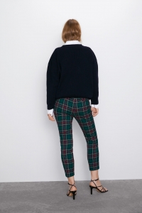 Жіночі штани Zara XL зелений клітина 1608427500