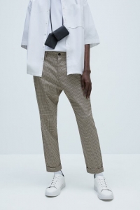 Чоловічі штани Zara 38 бежевий клітина 6861446707