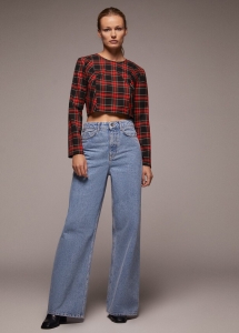 Жіноча блуза Zara XS червоно-чорна клітинка 9006170065