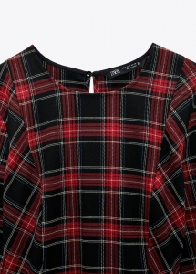 Жіноча блуза Zara XS червоно-чорна клітинка 9006170065