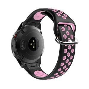 Ремінець Garmin QuickFit 22 Nike-Style Silicone Band Black/Pink (QF22-NSSB-BKPK)