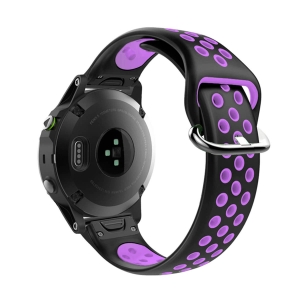 Ремінець Garmin QuickFit 22 Nike-Style Silicone Band Black/Purple (QF22-NSSB-BKPU)