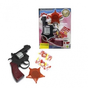 Іграшковий револьвер з пістонами та значком 