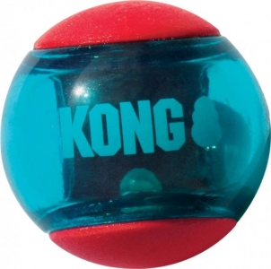 Іграшка м'яч-піщалка для собак середніх порід KONG Squeezz Action Ball М 3 шт 6.4 см Червоний (035585464053)