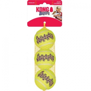 Іграшка повітряний тенісний м'яч для собак середніх порід KONG AirDog SqueakAir Ball М 3 шт Ø 6.4 см Жовтий (035585775203)