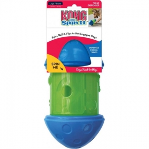 Іграшка-годівниця KONG Spin It вертушка для собак малих порід S 8x3.8x4 см Синій із зеленим (035585034287)