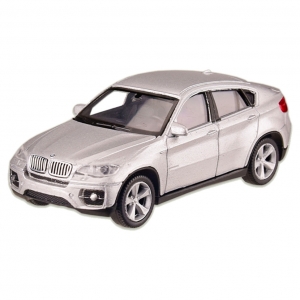 Машина металева BMW X6 WELLY 44016CW масштаб 1:43 Срібний