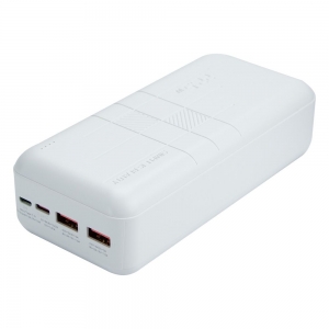 Зовнішній аккумулятор Power Bank XO PR189 LED індикаторPD20W / QC22.5W 30000 mAh Micro-usb, Type-C Білий