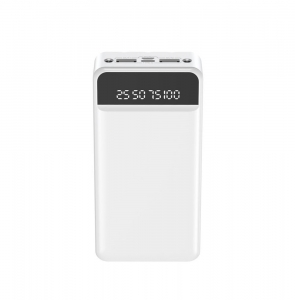 Зовнішній аккумулятор Power Bank XO PR163 with emergency lighting LEDдисплей 2A Micro-usb, Type-C 20000 mAh Білий