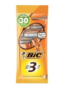 Набір бритв без змінних картриджів BIC sensitive 3 (4 шт) (3086126691862)