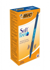 Набір кулькових ручок BIC soft feel clic grip 12 шт Синій (70330914346)