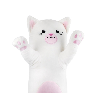 М'яка іграшка KidsQo валик кіт Еклер 60 см Молочний (KD730)