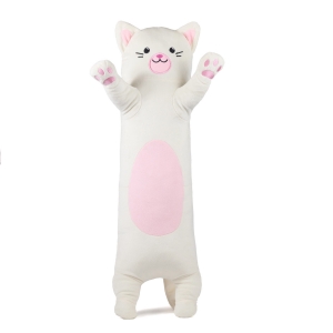М'яка іграшка KidsQo Валик кіт Еклер 80 см Молочний (KD732)